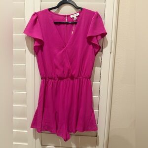 She + Sky Fuchsia Short Romper NWT